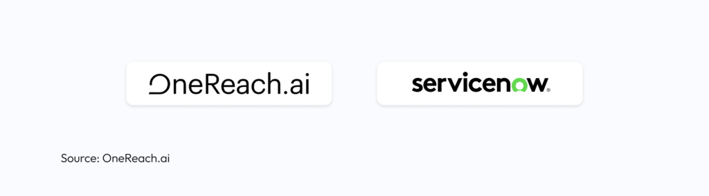 OneReach.ai and ServiceNow logos